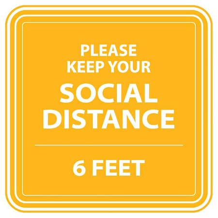 Please Keep Your Social Distance, Yellow, 15, 8454Y